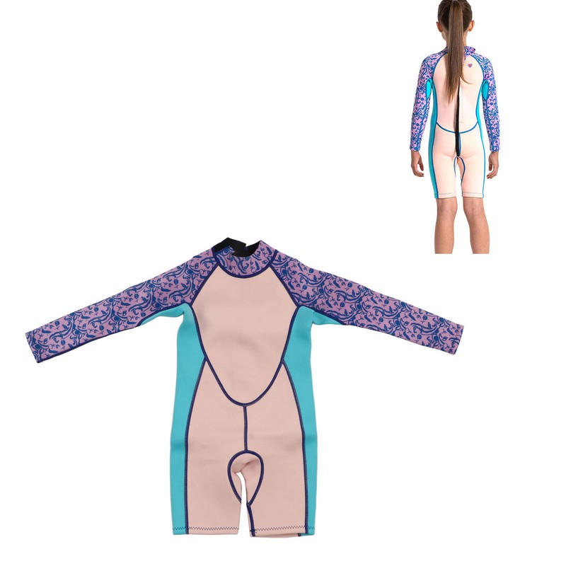 Long Sleeve Shorts Kids Wetsuit 2.5MM Neoprene Toddler Winter Surfing