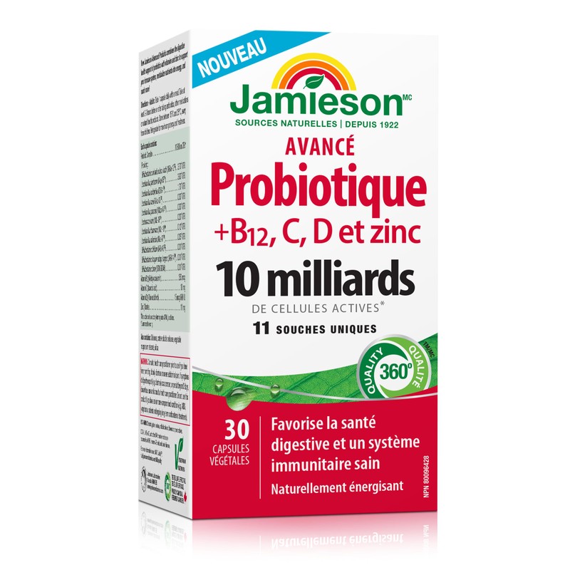Jamieson Advanced Probiotic 10 Billion CFU + Vitamins B12, C,