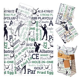 100 Sheets Golf Tissue Paper Gift Wrapping Sports Themed Golf Pattern Tissue Paper for Birthday Wedding Baby Shower DIY Crafts Party Decors