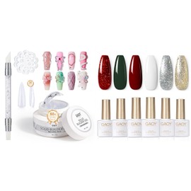 GAOY Red Christmas Gel Nail Polish Set and 60g Solid Builder Gel for Nails