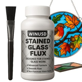 8oz Solder Flux for Stained Glass Soldering, Liquid Zinc Flux for Stained Glass Solder Work Glass Repair and More, Flux for Soldering Tools, Stained Glass Tools Supplies Kits(Water-Based Formula)