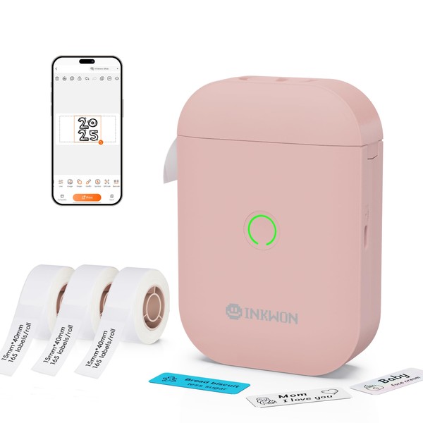 InkWon Bluetooth Label Maker Machine with 3 Tapes, D11s Wireless