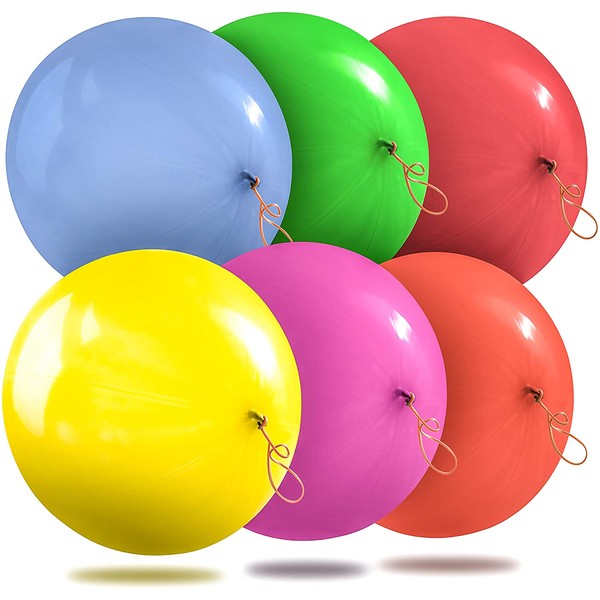 Prextex 36 Punch Balloons in 6 Assorted Colors - 18 Inch Strong Punching Ball Balloons for Indoor or Outdoor Fun or Party Favor