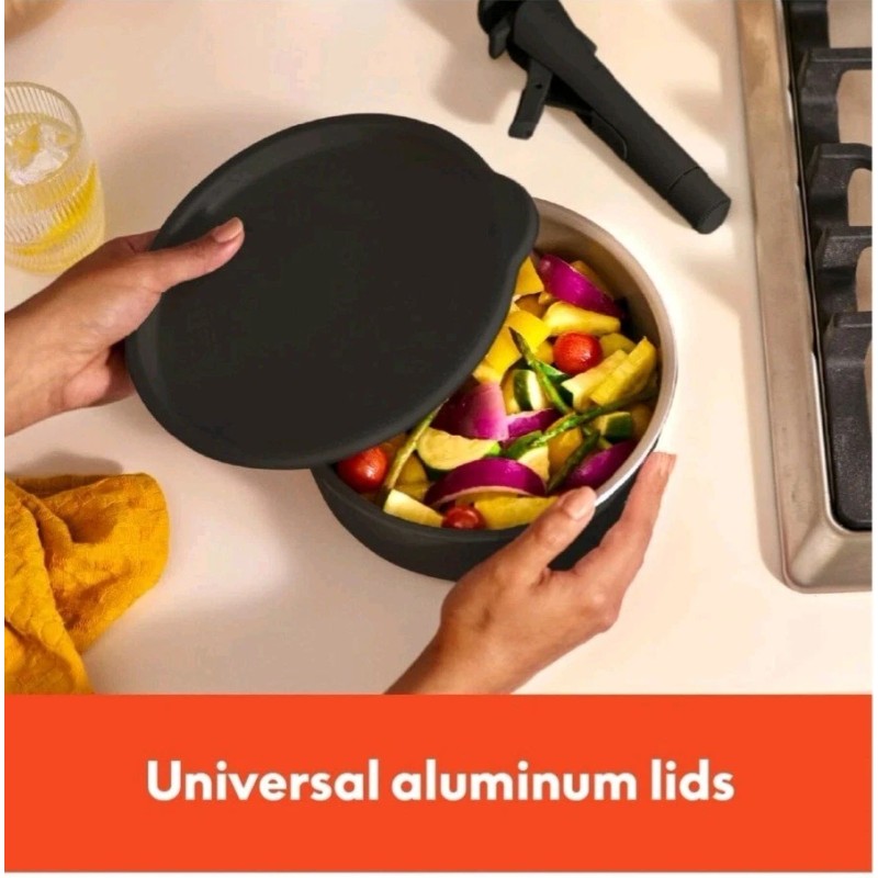 bella 8 Piece Removable Handle Cookware Set, Fits-anywhere™ Kitchenware