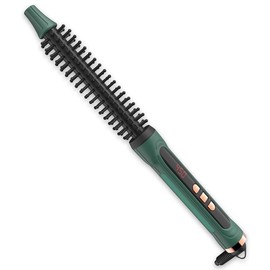 Mini Thermal Round Brush, 0.35 Inch Barrel Volume Heat Styling Brush for Men and Women Short Thin Curly Straight Hair, Heated Curling Iron,12 Temperature Setting (0.95 Inch with Bristles) - Size: 0.5 Inch Barrel