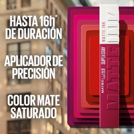 Maybelline Labial lquido mate Superstay Matte Ink Tono 150 Pink Pathfinder, 5ml - Lipstick matte de larga duracin, color intenso por hasta 16H, alta  