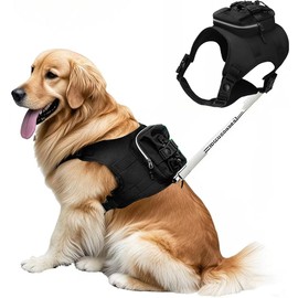 Dog Backpack for Medium/Large Dogs, Bag for Dogs to Wear, Harness Dog Pack with 2 Pockets for Walking Training Running Fit 50-99lb Dogs (Black,L)