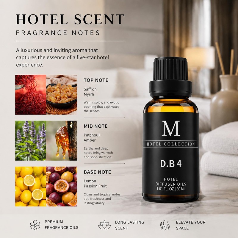Hotel Collection Diffuser Oil-Dubai,30ML Luxury Essential Oils for Diffuser,Refill &