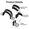 INCREWAY 12 Pcs U Shaped Pipe Clamps with Rubber U