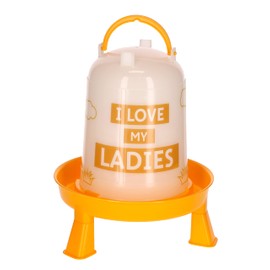 Kerbl Orange 3.0 Litre Plastic Feeder with Feet with Handle and Bayonet Lock for Poultry (Chicken/Chickens/Ducks)