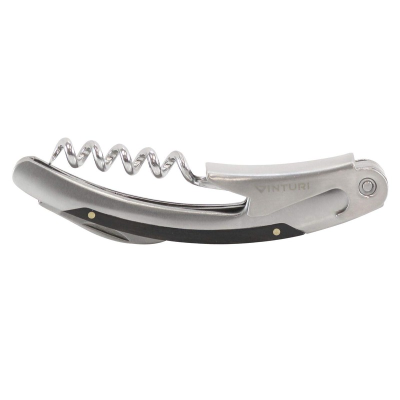 Vinturi Stainless Steel Waiters Corkscrew with Foil Cutter and Bottle