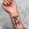 4 x 'Cute Pug Puppy' Temporary Tattoos - Water Resistant,