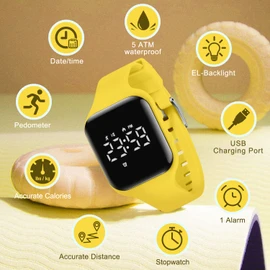 Kids Watch, No App Fitness Tracker Watch for Kids Teenager Digital Watch with Steps Counter/Distance/Calories/Alarm/Stopwatch Fitness Watch for Kids Girls Boys Gift for Teens