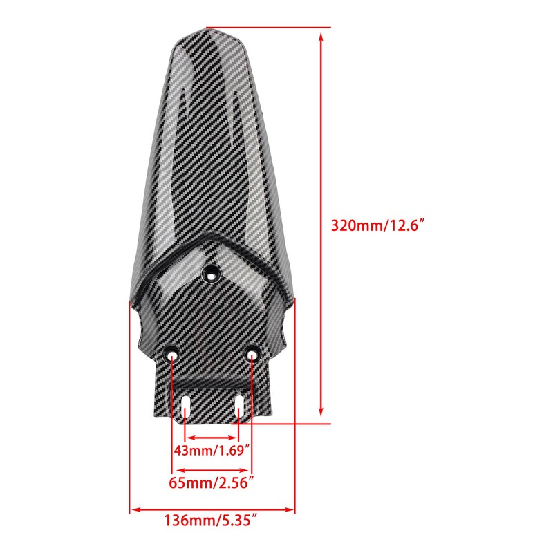 PowerMotor Carbon Fiber Rear Fender Ebike Mudguards Protector Replacement for