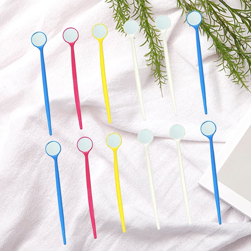 Disposable Dental Mirrors with Long Handle, Mouth Mirrors, Mouth Inspection