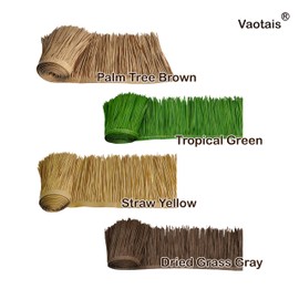 Mexican Style Synthetic Plastic Straw Thatch - 4 Colors (Palm Tree Brown, Tropical Green, Straw Yellow, Dried Grass Gray) - for Tiki Bar, Patio, Palapa & Party Decor (Palm Tree Brown, 10ft x 16in)