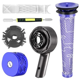 ACCTDLF Motor Rear Cover + Pre&Post Filter Set+Exhaust Cover Compatible with Dyson V6 DC58 DC59 DC62 DC72 DC74 SV09 SV08 SV07 SV06 SV05 SV04 SV03 Vacuum Cleaner Replacement for V6 Parts