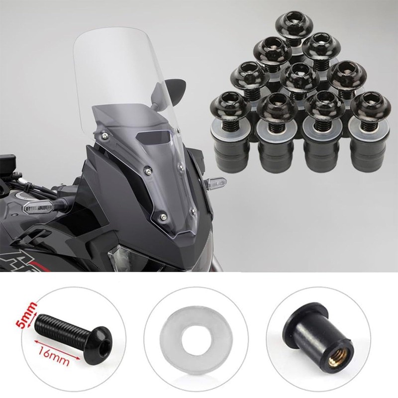 M5 Windscreen Screws, Fairing Windscreen Bolts, Motorcycle Windshield Mounting Screws,