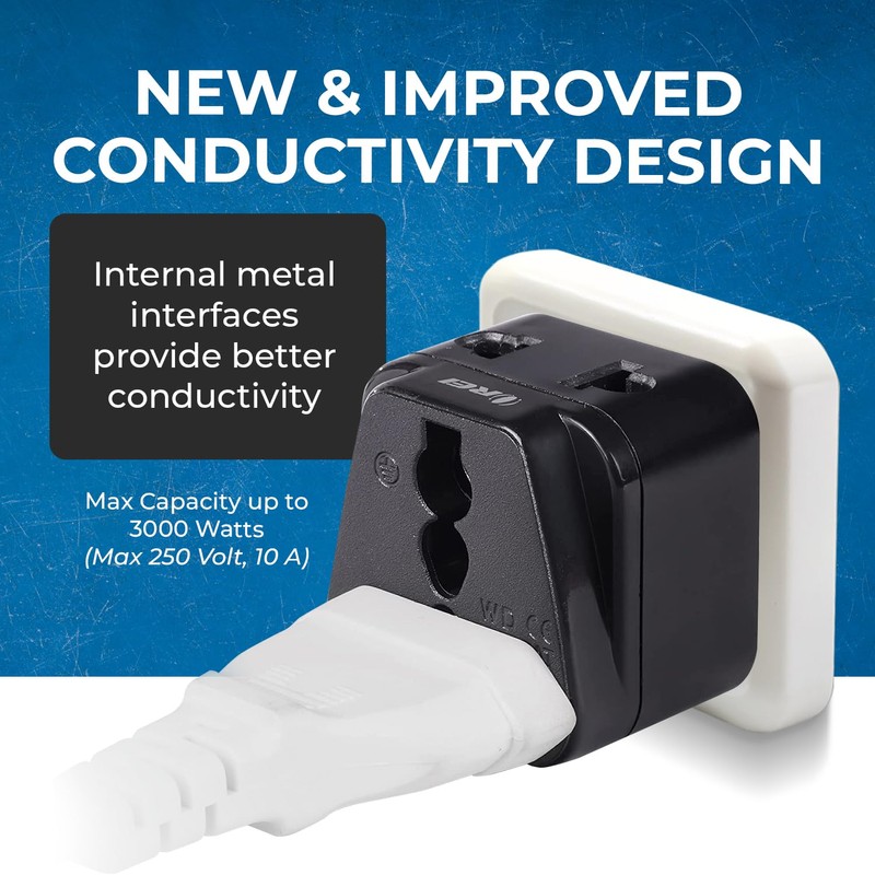 Orei 2 in 1 USA to Australia/China Adapter Plug (Type
