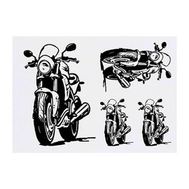 Azeeda 4 x 'Motorrad' Temporäre Tattoos - Wasserfest, Hautfreundlich & Ungiftig · Transfers in Verschiedenen Größen (TO00071492)