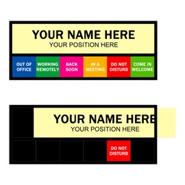 Office Door Sign,Magnetic Name Plate With 6 Working Status Options,Do Not Disturb, In A Meeting, Out of Office, Working Remotely, Please Knock Indicator For Desk/Doors/Cubicle Wall,Black-10 x 4 inches