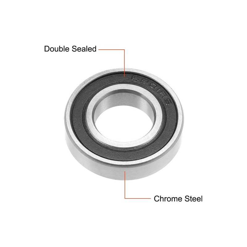 sourcing map 6901-2rs Deep Groove Ball Bearing 12x24x6mm Double Sealed