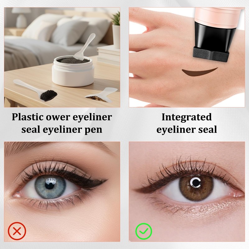 2 PCS Rotating Eyeliner Stamp Pen, Winged Eyeliner Stamp for