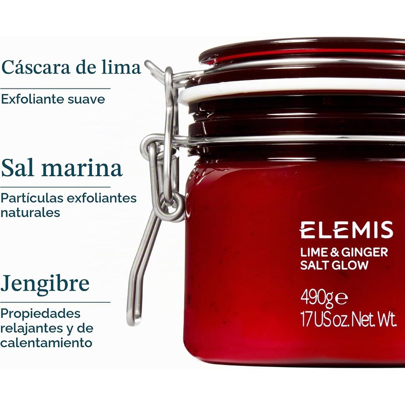 ELEMIS Lime and Ginger Salt Glow, Invigorating Salt Scrub, 17
