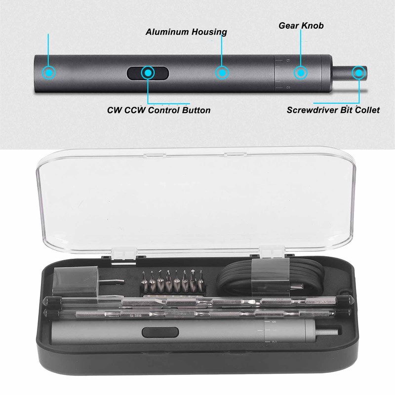 Electric Screwdriver Cordless Rechargeable 395RPM with 24Pcs Bits for Repair