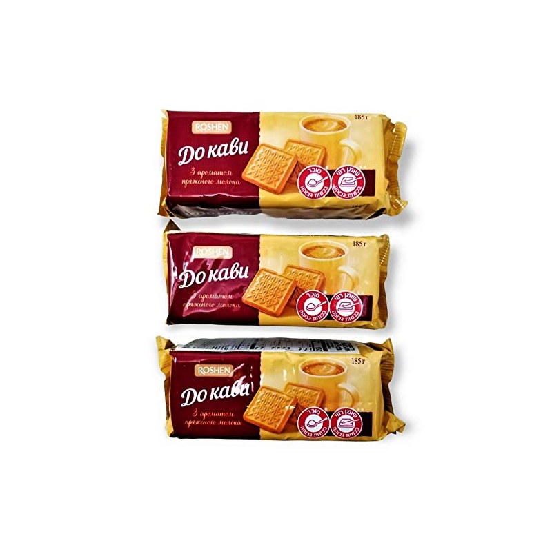 Roshen “For Coffee” Baked Milk Flavor Sugar Biscuits, Kosher, Halal