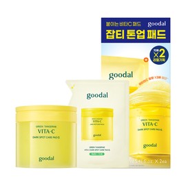 Goodal (리뉴얼)청귤 비타C 잡티케어 패드 알파 70매+70매 리필 기획세트 (Renewal) Green Tangerine Vita C Spot Care Pad Alpha 70 Sheets + 70 Sheets Refill Set