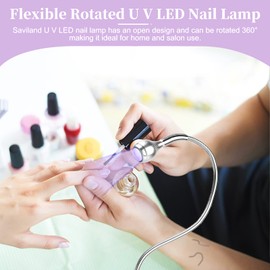 Saviland U V Light for Nails – Mini White LED Nail Lamp with Securing Clip Rotatable Nail Dryer Nail Art U V lamp (3W) for Curing Gel Nail Polish U V Gel Nails U V Nail Lamp for Home DIY Manicure
