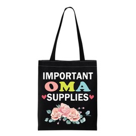 PWHAOO Oma Merchandise Important Oma Supplies Tote Bag New Oma Gifts Best Grandma Gift Mother's Day Gift, Oma Supplies Tote