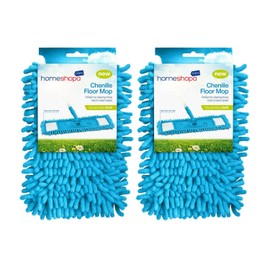 Homeshopa Microfiber Mop Pads, Replacement Cleaning Pads, Refill Chenille Noodle Mop Head, Super Absorbant, Reusable Washable Mop Pads, Dry Wet Mop Head for All Floor Types (2 Replacement Pads)