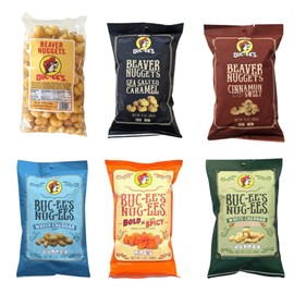 Buc-ee's Beaver Nuggets Snack Box | Beaver Nuggets Bucees | Beaver Nuggets Sampler | Bucees Snack Box, Snack Bundle | Beaver Nuggets and Nug-ees | Sea Salted Caramel, Cinnamon Sweet, White Cheddar, Bold 'N Sorta Spicy, White Cheddar Habanero | Sweet Corn Puff Snacks, Cheesy Corn Puffs,