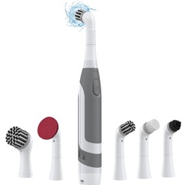 kHelfer Electric Cleaning Brush, KH6A Electric Grout Brush Waterproof, 11″ Small Cordless Power Scrubber with 5 Replacement Brushes for Grout, Tile Crevice, Corners, Bathtub, Kitchen Bathroom