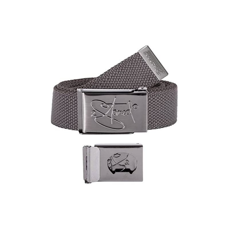 2Stoned Belt Buckle Matte Embossed Including Bottle Opener in Anthracite