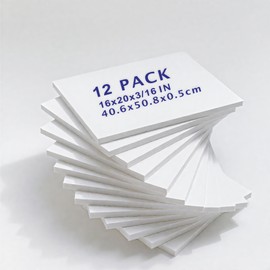 Foam Board 16 x 20 in, 12 Pack White Poster Board, 3/16 in Thick Craft Foam Core Board, Double Sided, Foam Sheets for Picture, Project, Presentation, Artwork, Signage and Crafts