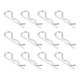 sourcing map 12Pcs 2mmx40mm 304 Stainless Steel R Shaped Spring Cotter Pins, R Clips Cotter Pin Spring Fastener for Household Appliances, Sports Equipment, Car Mechanics Repair (Silver)