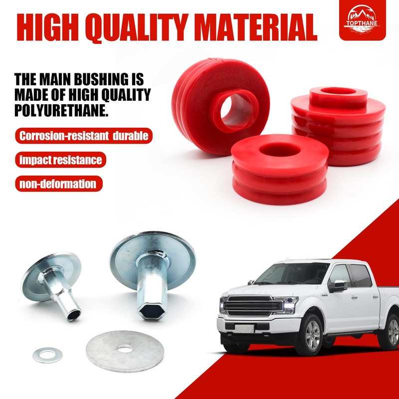 TOPTHANE 1999-2007 F250 F350 Body Cab Mounts, KF04058BK Body Mount