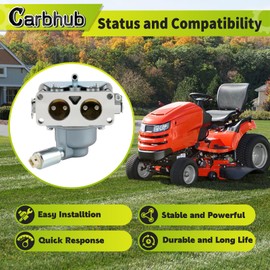 Carbhub 796997 Carburetor for 796227 796258 796997 Lawn Tractor fits V-Twin 407777 40N877 40R877 445677 445877 44L777 44M777 44P777 44R677 Engine - 796227 Carburetor