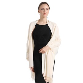 vimate Cashmere Pashmina Scarf and Stole Soft Demen Pashminas, A# Cream