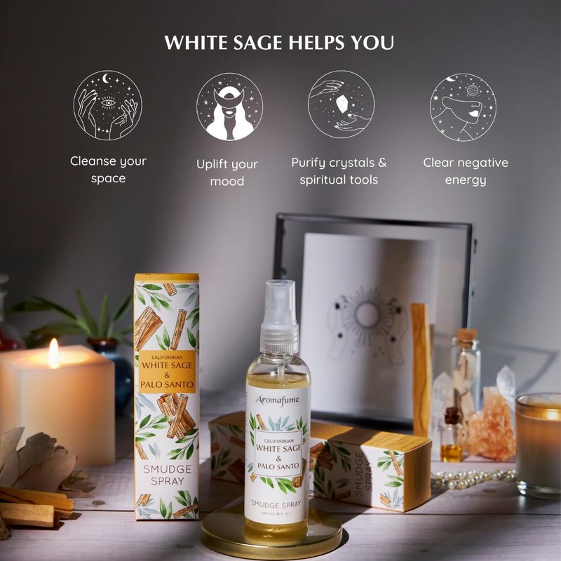 Aromafume White Sage & Palo Santo Smudge Spray 100ml/3.3 oz
