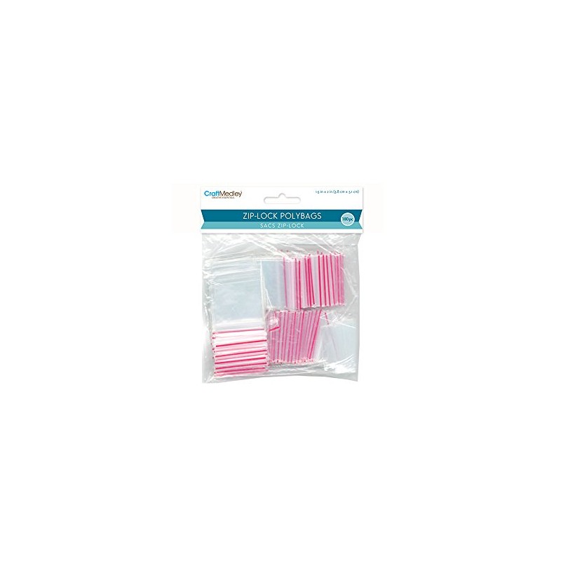 Craft Medley Zip-Lock Polybags, 1.5in by 2in, 180-Piece, 1.5" by
