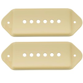 Musiclily Pro 49.2mm P90 Dog Ear Short/Low Neck Position Pickup Covers for USA Les Paul/Vintage Style Epiphone, Cream (Set of 2)