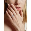 JIWOY Stackable Rings Sterling Silver Ring for Women Clear Birthstones