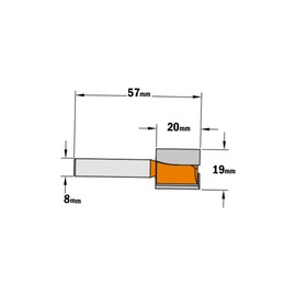 CMT Orange Tools 911,190.11-fresa HM S D Straight 8 20 x 19