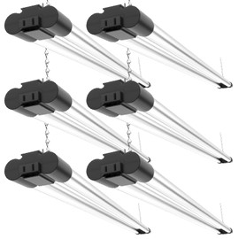 Sunco 6 Pack LED Shop Lights for Workshop 4FT, Linkable Garage Lighting, 4500 LM, 40W (150W Equivalent), 5000K Daylight, Surface + Suspension Mount, 48 Inch Integrated Fixture, Black