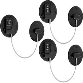 3Pcs Child Safety Fridge Locks with 3-Digit Code, Secure Cabinet & Drawer Locks for Kids, Easy Install Combination Locks for Refrigerator, Cupboard, and Home Safety (Black)