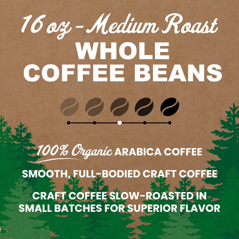Vermont Coffee Company, Organic Medium Roast Whole Bean Coffee, 16oz.,